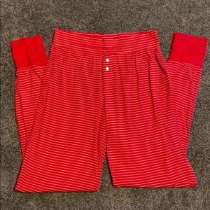 Gap Body Red and White Striped Pajama Pants